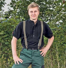 Hosenträger Clip mit Metall-Rückenteil, 36 mm breit uni