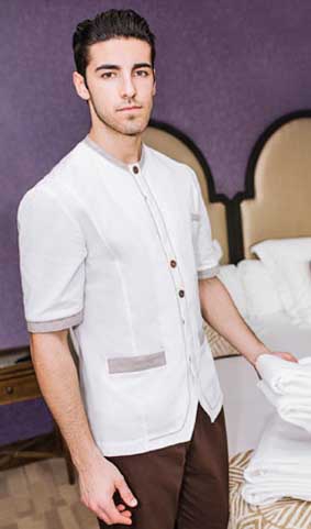 Herren Kasack 1/4 Arm 2-farbig