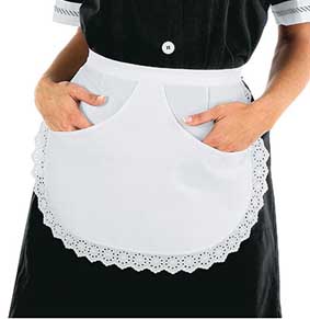 Servierschürze weiß mit Spitze