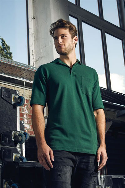 Herren Piqué Polo mit Brusttasche
