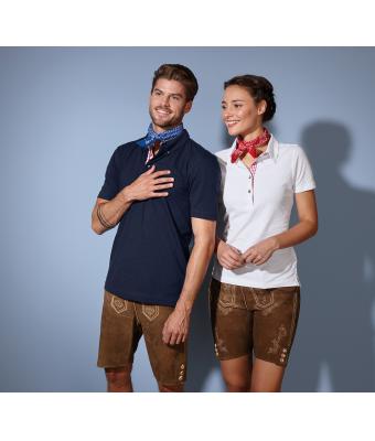 Damen Polo 1/4 Arm mit Karobesatz am Kragen