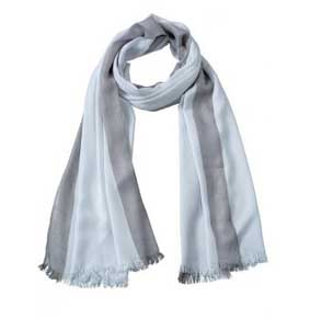 Sportlich eleganter Schal weiß-grau ca.180x60 cm 100% Viskose