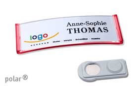 Namensschild polar® 20 "classic-clear" COLOR 1 Packung = 10 Stck.