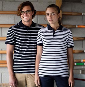 Gestreiftes Jersey-Polohemd Unisex