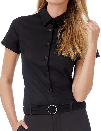 Bluse BLACK TIE Stretch kurzarm