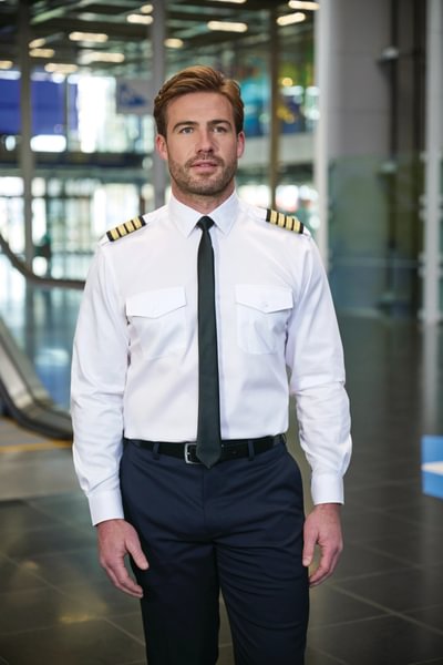 Pilothemd HERMES  1/1 Arm Comfort Fit 65% BW / 35% PES