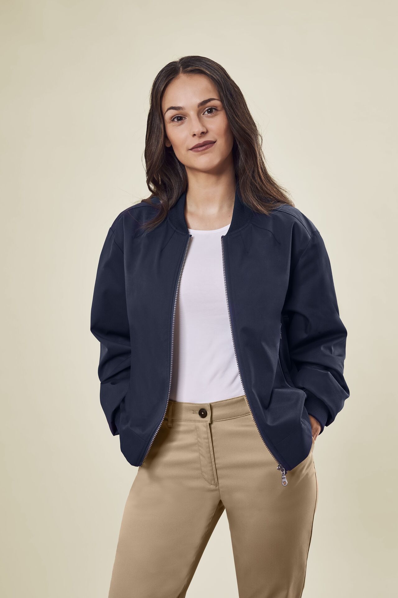 Damen Jersey-Blazer Grau meliert casual Regular fit