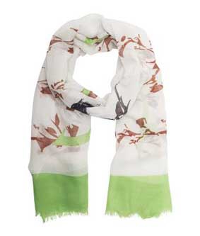 Leichter Schal grün/braun ca. 180 x 65 cm PES