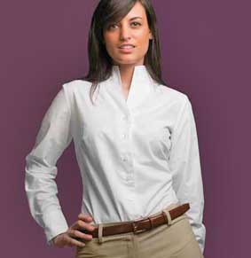 Bluse mit Tulpen-Kragen langarm fil à fil