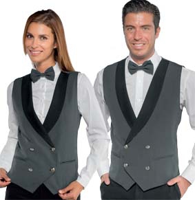 Unisex Doppelreiher Weste Nadelstreifen