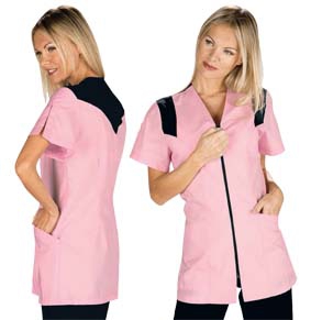 ISA Damen Kasack SANTORINI rosa/schwarz 65/35   015023