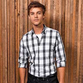 Hemd GINMILL kariert Black/White langarm PR254