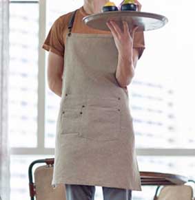 Latzschürze uni Natur mit Ösen