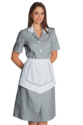 Hausmädchen-Kleid LIPARI 1/4 Arm schwarz/weiß