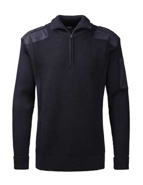 Herren Pullover NATO Troyer Heavy Dark Navy Strukturstrick