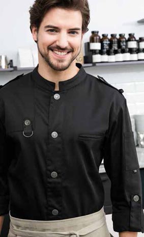 Kochjacke Bikerstyle 65 PES /35 BW