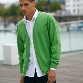 Herren V-Neck Baumwoll Cardigan