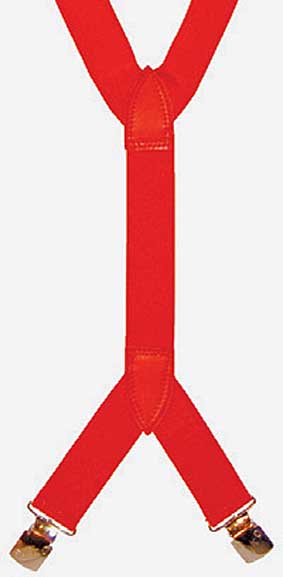 Hosenträger Clip mit Leder-Rückenteil, 25 mm breit uni