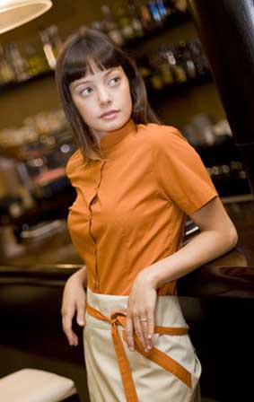 Bluse mit Mandarin Kragen kurzarm