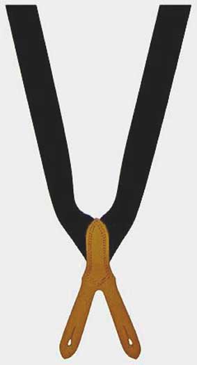 Hosenträger mit Lederpatten 36 mm breit uni mit V-Rücken