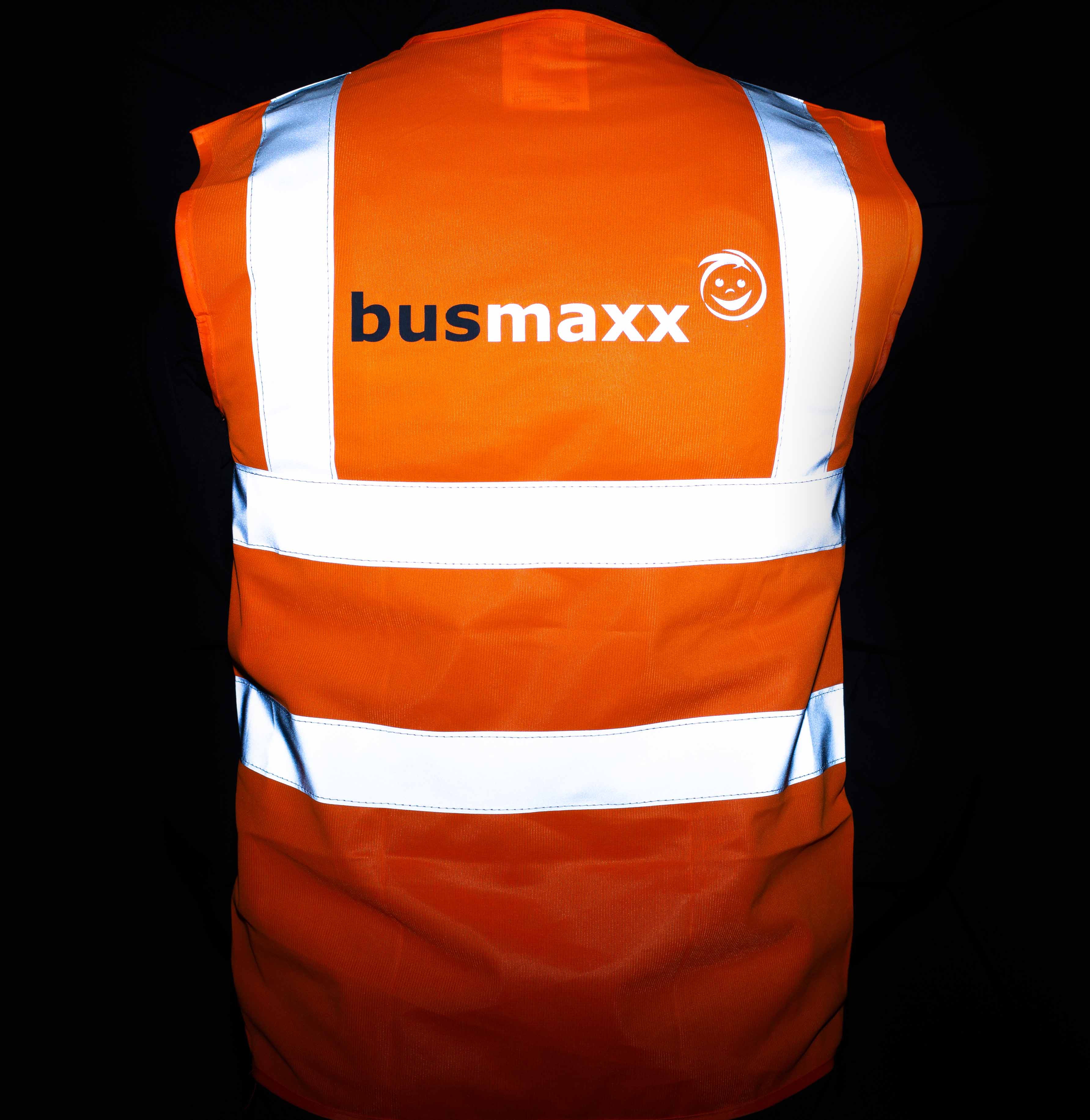 BusMaxx SICHERHEITSWESTE bedruckt in Fluorescent Orange