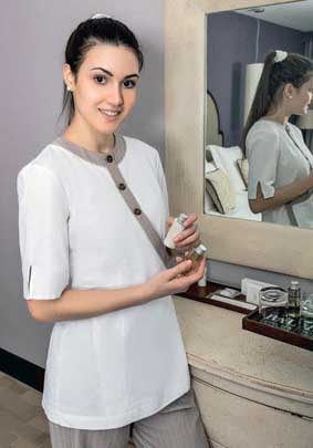 Damen Kasack 1/4 Arm 2-farbig