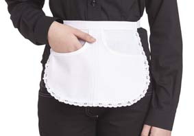 Servierschürze Rundform mit kräftiger Lochspitze Farbe Weiß