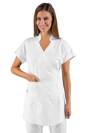 Damen Kasack Kimono TAHITI weiß 1/4 Arm PES Bohème Stretch   004570