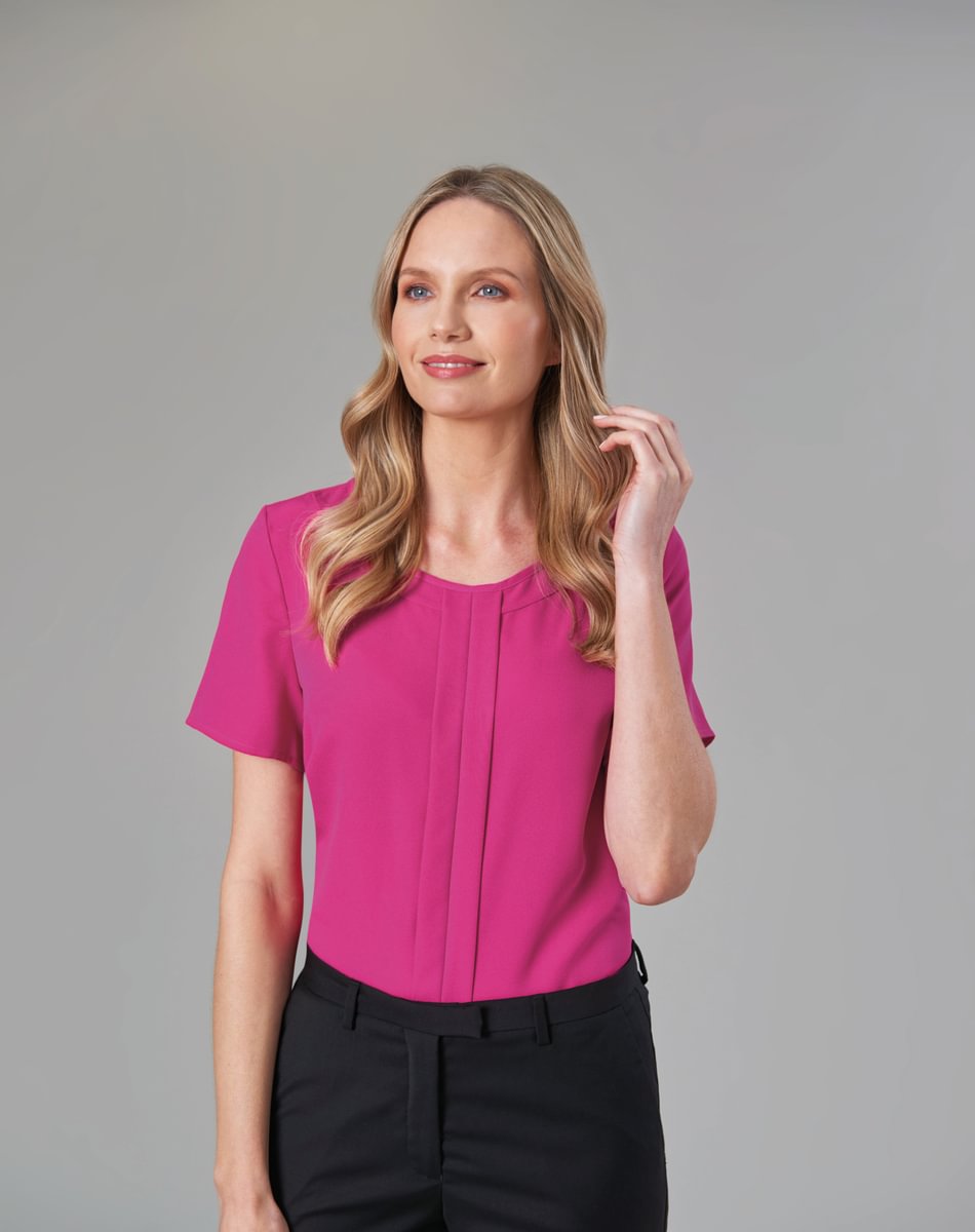 Bluse VERONA kurzarm Crepe de Chine 140 g/m²