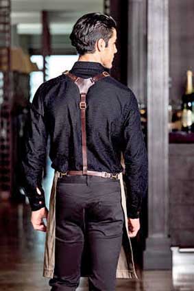 Latzschürzenträger mit Karabinerhaken Echt Leder 083/558