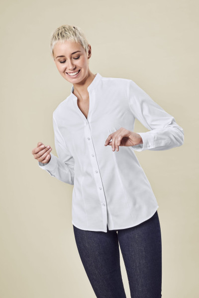 Landhaus Damen Bluse mit Stehkragen 1/1 Regular Fit